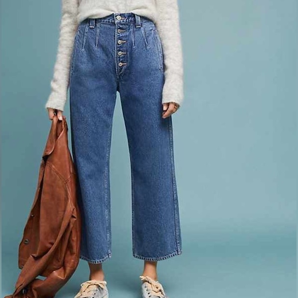 Citizens of Humanity Halsey Wide Leg Crop Jeans in Reverie - size 28